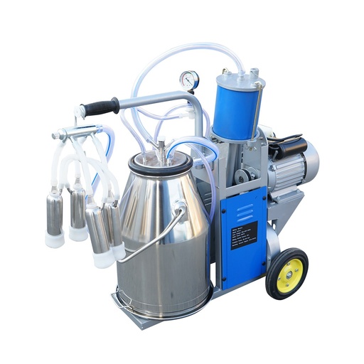 [AMAT6-121224] Aparat de muls vaci 1 post 550W, 220V bidon inox 25L, grup de muls cu 4 mansoane, presiune vid 45-50 kPa, pulsatii 60-80 cpm