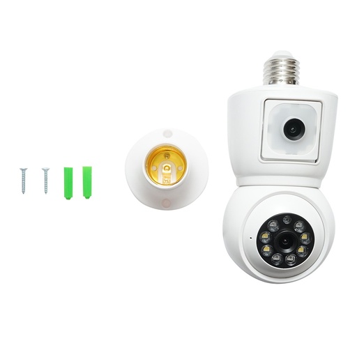 [AMAT6-121287] Camera de supraveghere smart-bulb lentila duala 4 MP, rotativa 360 grade PTZ, WIFI 2.4GHz, tip bec E27 cu senzor de miscare si aplicatie iCSee