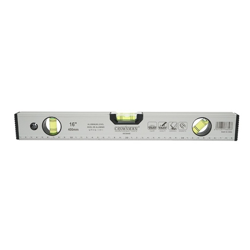 [AMAT6-121762] Nivela aluminiu magnetica 400mm, 3 bule de nivel, rigla gradata 0-40cm Crownman
