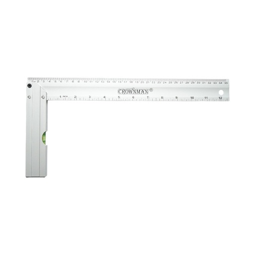 [AMAT6-121821] Echer tamplarie cu nivela profesional 350mm/14 inch, maner aluminiu, rigla otel inoxidabil Crownman