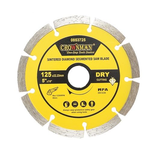 [AMAT6-121902] Disc diamantat segmentat 125x22.23mm, taiere uscata pentru beton, piatra, granit, marmura Crownman