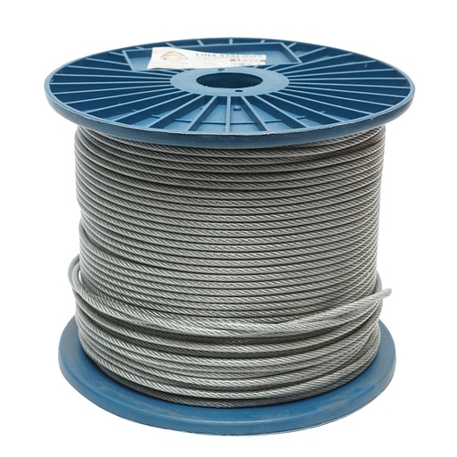 [AMAT6-121944] Cablu otel galvanizat cu invelis PVC 4mm, fire 6x7+FC, sarcina maxima 539Kg, greutate 8.08Kg, 200m/rola