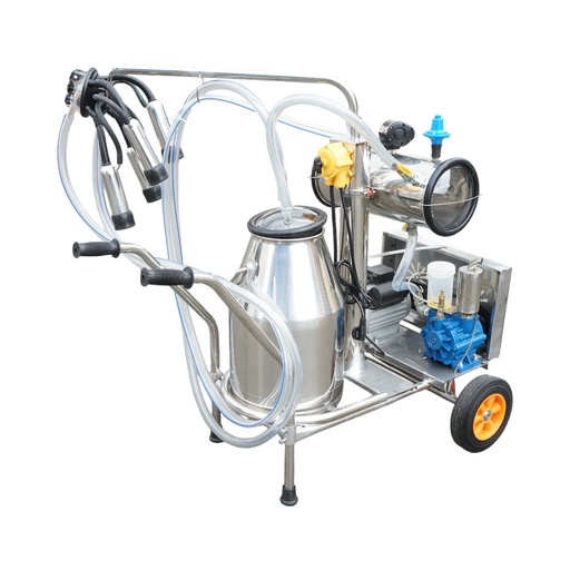 [AMAT6-122001] Aparat de muls vaci 1 post 750W, 220V bidon inox 25L, grup de muls cu 4 mansoane, presiune vid 40-50 kPa, pulsatii 60-80 cpm