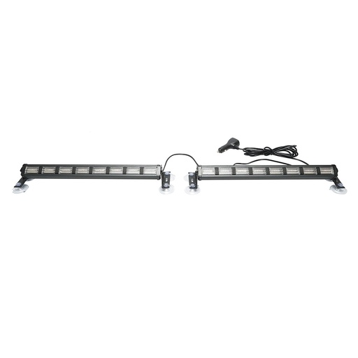 [AMAT6-122195] Set 2 lampi LED stroboscopice cu ventuze, 96W, 9-30V, 5 culori, 8 module 385x40x36mm