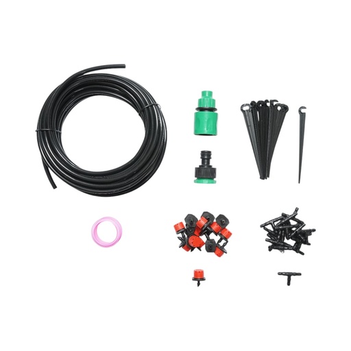 [AMAT6-122338] Kit complet irigare prin picurare cu furtun 10m, duze, conectori, tije de fixare 49 piese