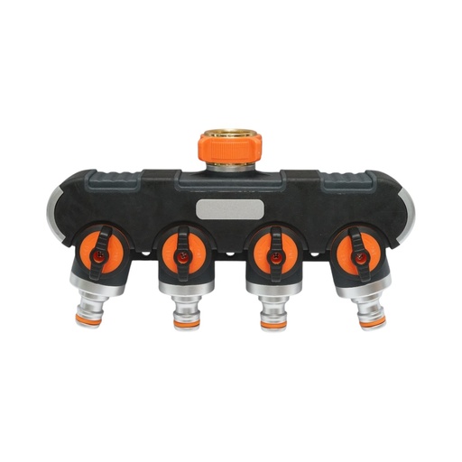 [AMAT6-122405] Distribuitor 4 cai cu robineti, conectori 1/2 si adaptor robinet 1/2-3/4 furtun gradina