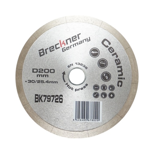 [AMAT6-122475] Disc diamantat continuu fractionat 200x30/25.4mm, segment 10mm pentru gresie, faianta, ceramica dura, marmura