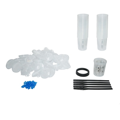 [AMAT6-122643] Set 50 pahare 400 ml mixare vopsea cu capac filtrant 125 microni pentru pistol de vopsit