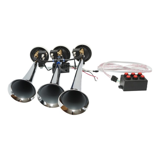 [AMAT6-122733] Claxon 3 trompete 24V cu 6 melodii pentru compresor de aer