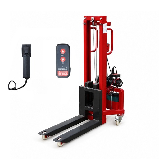 [AMAT6-123309] Transpalet manual 300kg cu ridicare electrica 12V, inaltime maxima 1.6m, telecomanda wireless