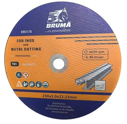 [AMAT6-123624] Panza disc flex T41 230x22.23x2mm pentru taiat inox si metal