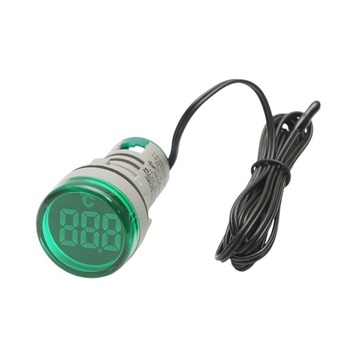[AMAT6-123783] Indicator digital temperatura cu sonda LED verde 220V/380V AC Ø 22mm