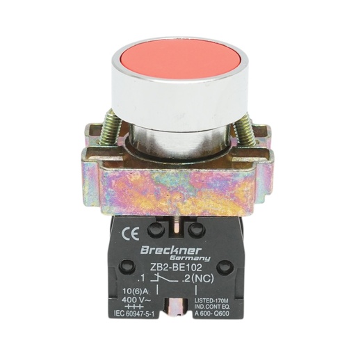 [AMAT6-123836] Buton comanda metalic rosu cu revenire 1NC, 400V/10A, LAY5