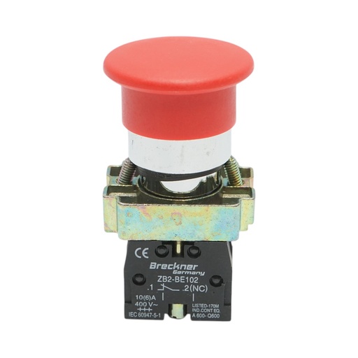 [AMAT6-123884] Buton comanda STOP rosu cu revenire tip ciuperca 1NC, 400V/10A, LAY5
