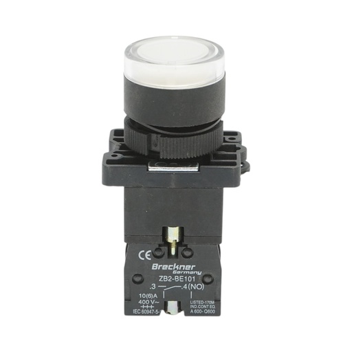 [AMAT6-123908] Buton indicator LED alb cu rezistenta integrata 1NO, 24V, LAY5