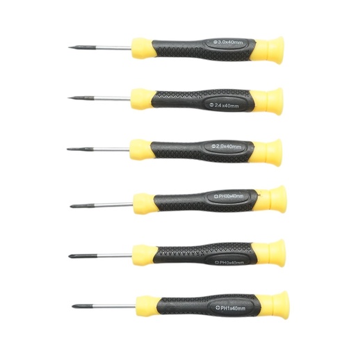 [AMAT6-123951] Set 6 surubelnite de precizie drepte si in cruce cu varf magnetic profesionale Cr-V Crownman