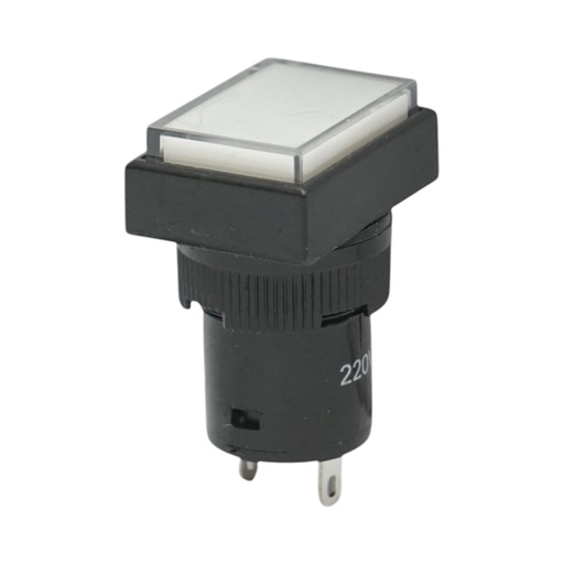 [AMAT6-124090] Indicator semnalizare industrial LED alb 220V Ø 16mm patrat