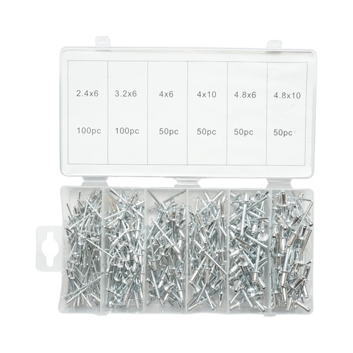 [AMAT6-124341] Trusa popnituri aluminiu 2.4-4.8mm 400 piese