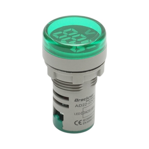 [AMAT6-124474] Indicator digital ampermetru LED verde 50-500V AC Ø 22mm
