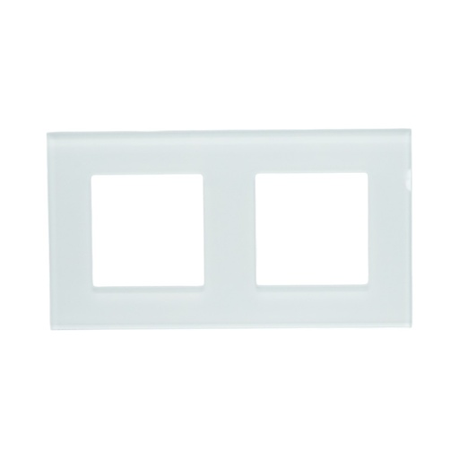 [AMAT6-124536] Rama dubla sticla alba priza si intrerupator 157x86mm