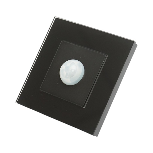 [AMAT6-124545] Intrerupator senzor miscare PIR negru 220V, rama sticla 86x86x34mm