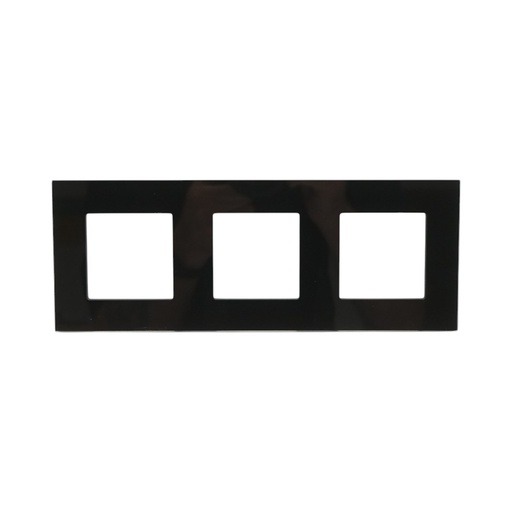 [AMAT6-124549] Rama tripla sticla neagra priza si intrerupator 228x86x10mm