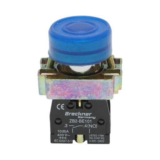 [AMAT6-124563] Buton comanda albastru cu capac protectie 1NO, 400V/10A, LAY5, IP65