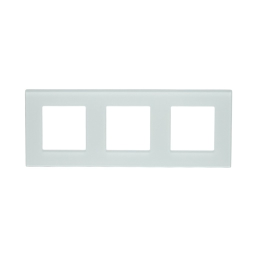 [AMAT6-124566] Rama tripla sticla alba priza si intrerupator 228x86x10mm