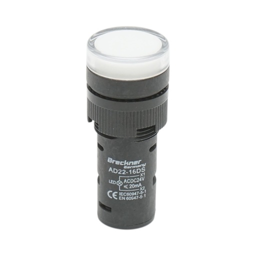 [AMAT6-124578] Indicator semnalizare LED alb 24V AC/DC 16mm