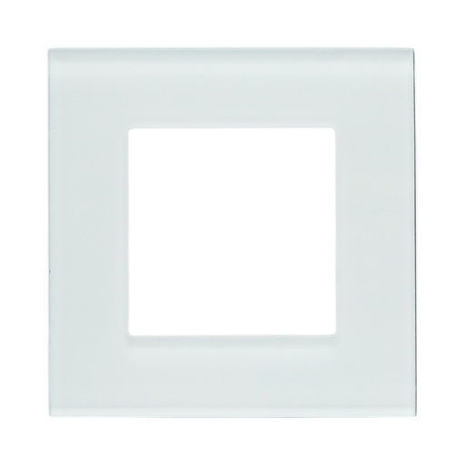 [AMAT6-124579] Rama simpla sticla alba priza si intrerupator 86x86x10mm