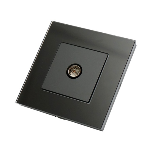 [AMAT6-124583] Priza TV neagra incastrata cu rama din sticla 86x86mm