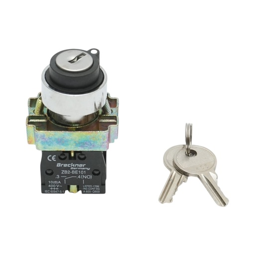 [AMAT6-124706] Selector 2 pozitii cu retinere si cheie 1NO+1NC, 400V/10A, LAY5-BG45
