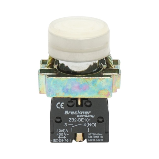 [AMAT6-124759] Buton comanda alb cu capac protectie IP65, 1NO, 400V/10A, LAY5