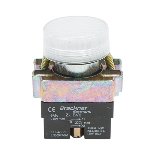 [AMAT6-124763] Buton indicator LED alb 220V LAY5