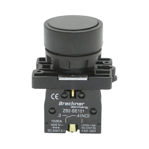 [AMAT6-124792] Buton comanda cu revenire negru 1NO+1NC, 400V/10A LAY5