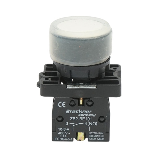[AMAT6-124794] Buton comanda alb cu capac protectie 1NO, 400V/10A, LAY5-EP11, IP65