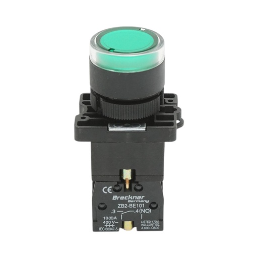 [AMAT6-124798] Buton indicator LED verde cu rezistenta integrata 1NO, 24V LAY5