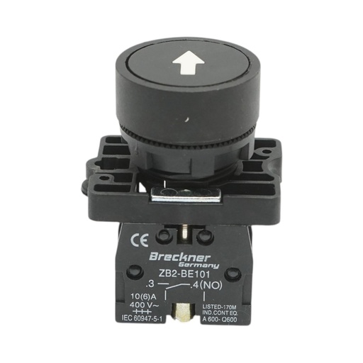 [AMAT6-124807] Buton comanda cu revenire negru 1NO, 400V/10A LAY5