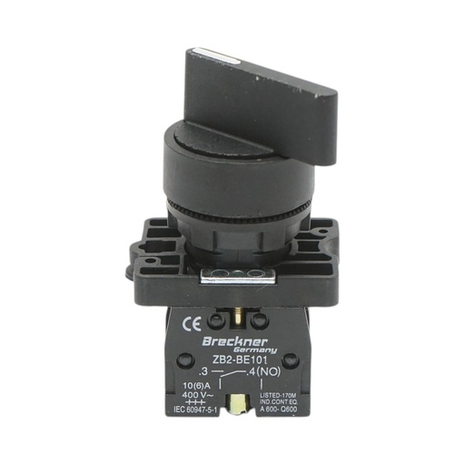 [AMAT6-124815] Selector 2 pozitii negru cu retinere 1NO, 400V/10A, LAY5-EJ25