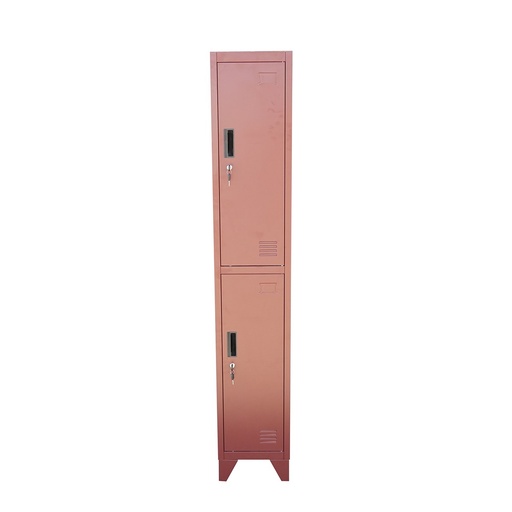 [AMAT6-124844] Dulap metalic fiset dublu tip vestiar maro cu 2 usi securizate si 6 rafturi 1700x300x450mm
