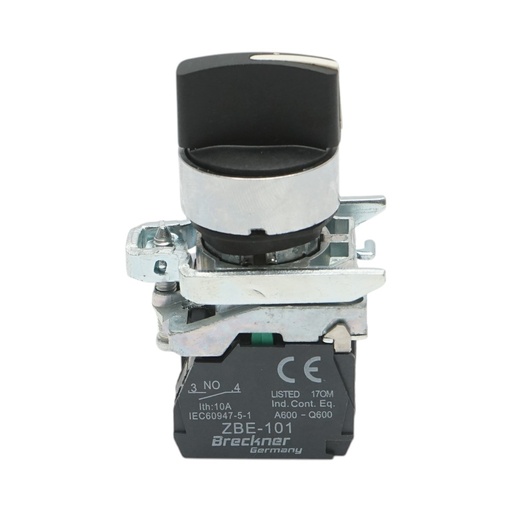 [AMAT6-124850] Selector 3 pozitii cu retinere negru 2NO, 24V/10A, TB4-BD33