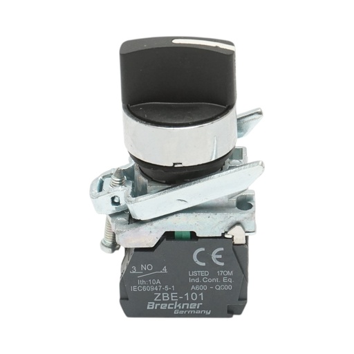 [AMAT6-124853] Selector 3 pozitii cu revenire negru 2NO, 24V/10A, TB4-BD53
