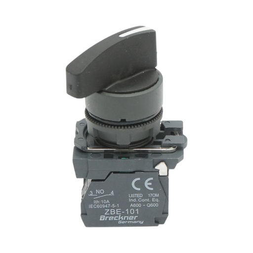 [AMAT6-124875] Selector 2 pozitii cu retinere negru 1NO+1NC, 240V/10A, TB5-AJ25