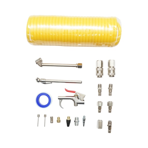 [AMAT6-125139] Set 20 accesorii compresor aer cu furtun spiralat, pistol suflare, conectori, duze si cuple rapide universale
