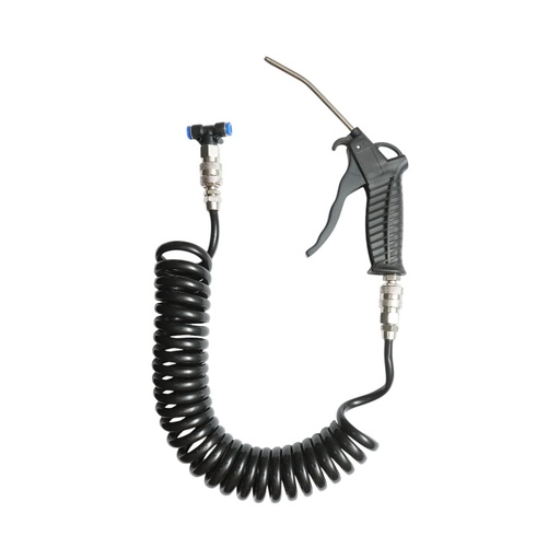 [AMAT6-125153] Pistol suflat aer comprimat cu duza 120mm, furtun spiralat PU 5m si mufa rapida T
