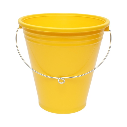 [AMAT6-125500] Galeata plastic hranire animale 10L galbena cu maner metalic