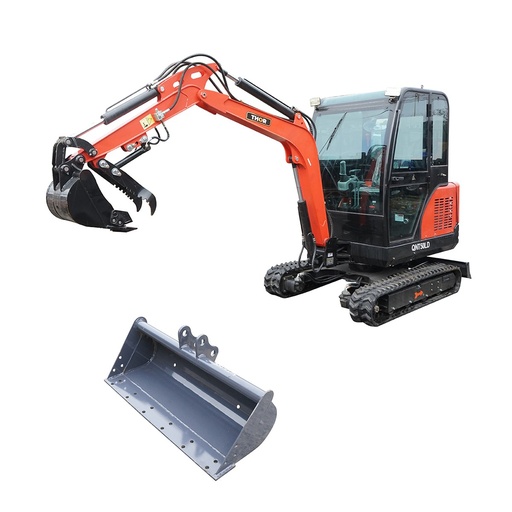 [AMAT6-125508] Mini excavator 1.8T cu cabina, motor diesel 25CP, rotire 360 grade, adancime sapare 2300mm, capacitate ridicare 350Kg, 2 cupe incluse 420/985mm THOR