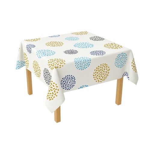 [AMAT6-125612] Rola fata de masa decorativa PVC 1.37x20m, grosime 0.18mm, textil 45 g/mp, model cerc multicolor