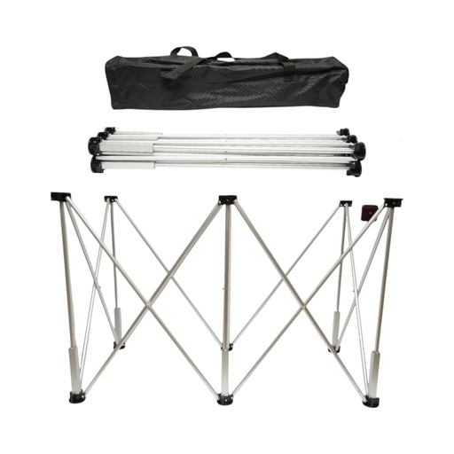[AMAT6-125633] Masa de lucru pliabila tip acordeon cu 6 picioare, cadru din aluminiu 116x61x72cm