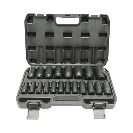 [AMAT6-125760] Trusa chei tubulare de impact lungi 10-38mm, 78mm, patrat 1/2 inch Cr-Mo 20 piese